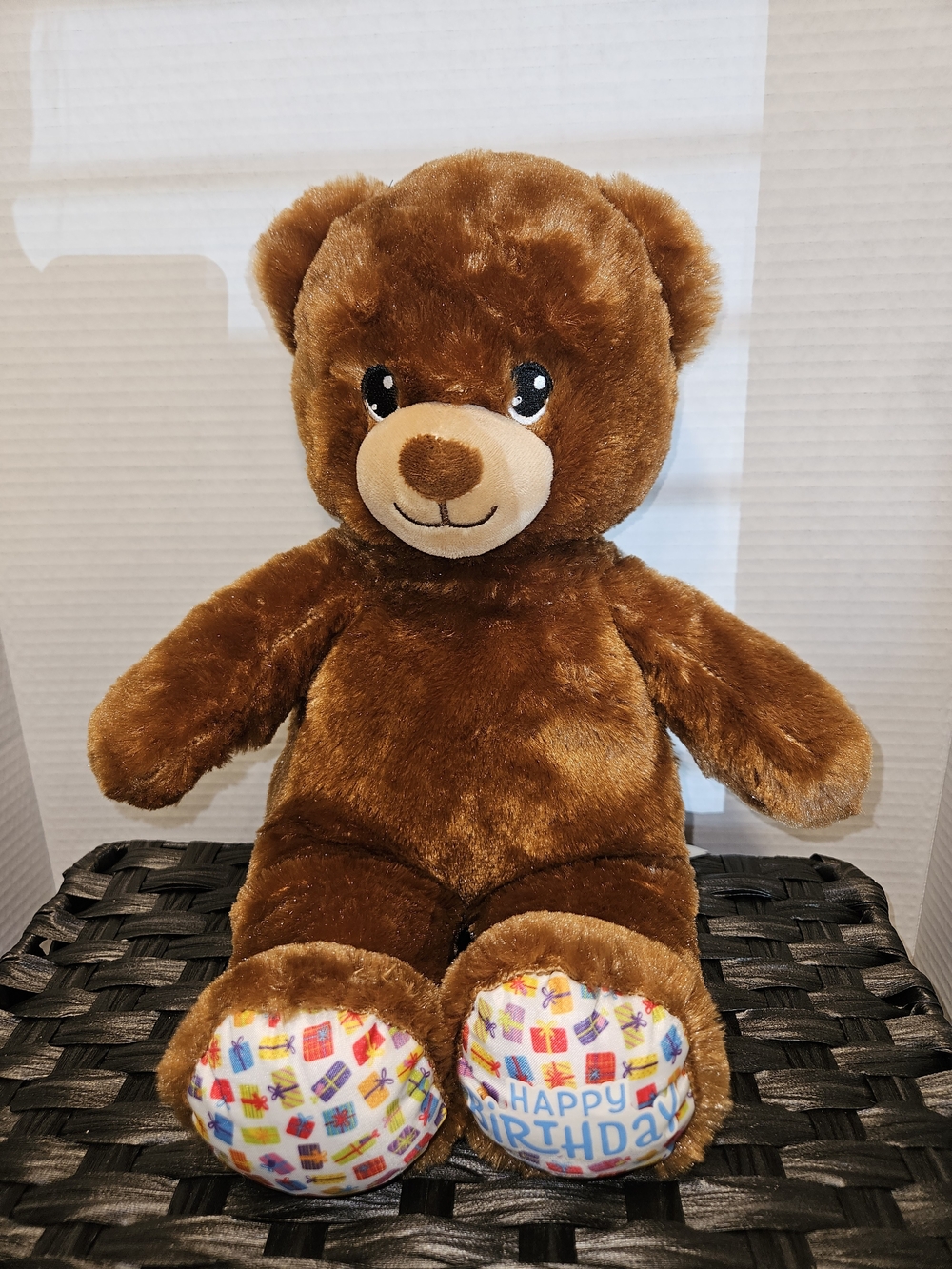 Build-A-Bear Brown Plush Bear with Colorful Birthday Feet